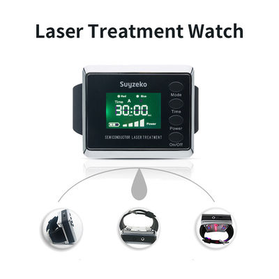 1600mah Reduce Blood Pressure Medical Laser Watch 650nm Laser Treatment Equipment