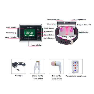 650nm LLLT Low Level Laser Therapy Watch Portable Laser Therapy Device For Diabetes Cure / Blood Fat Decrease